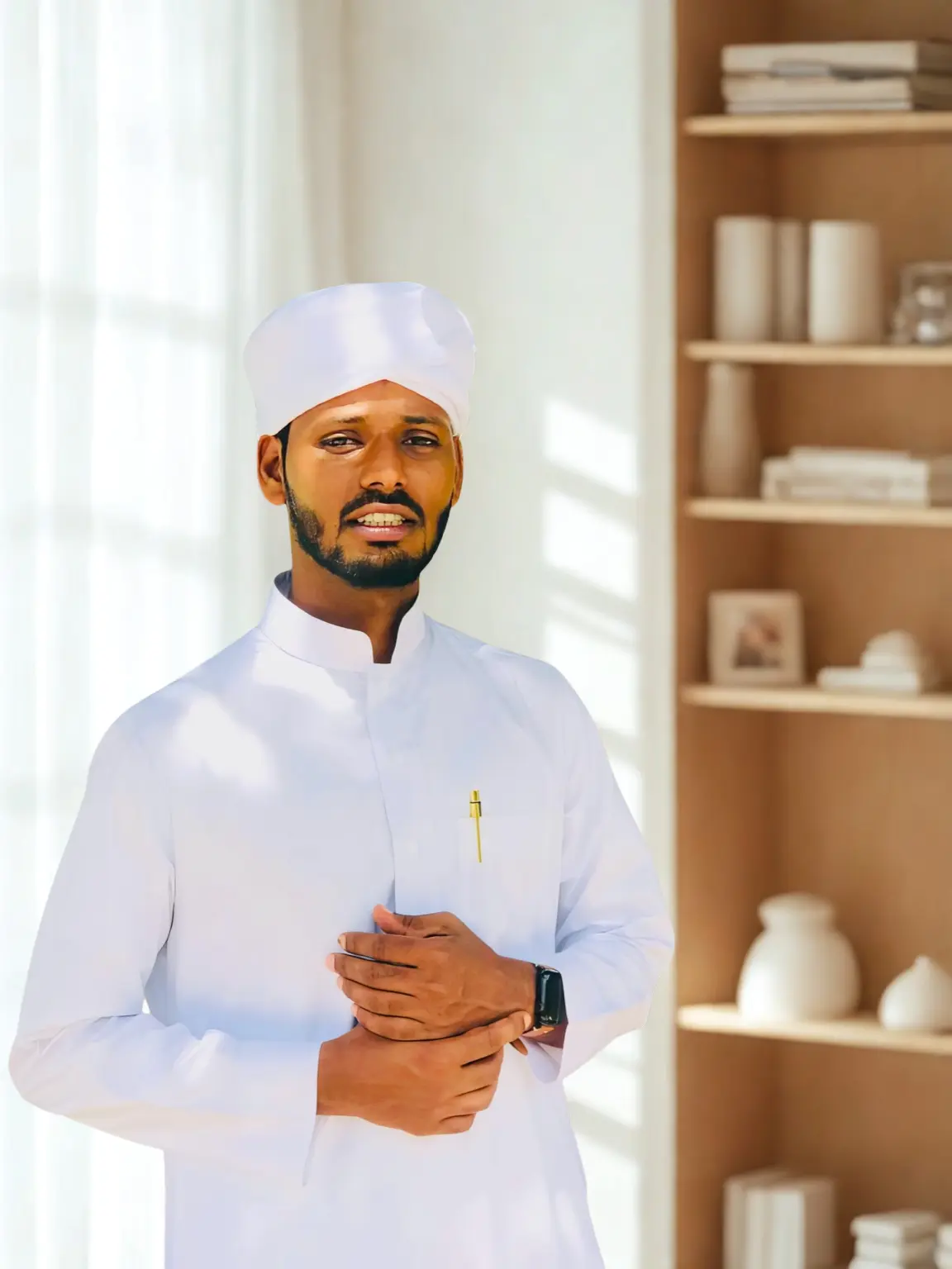 Portrait of Majeed Kalandariya — author, teacher, storyteller